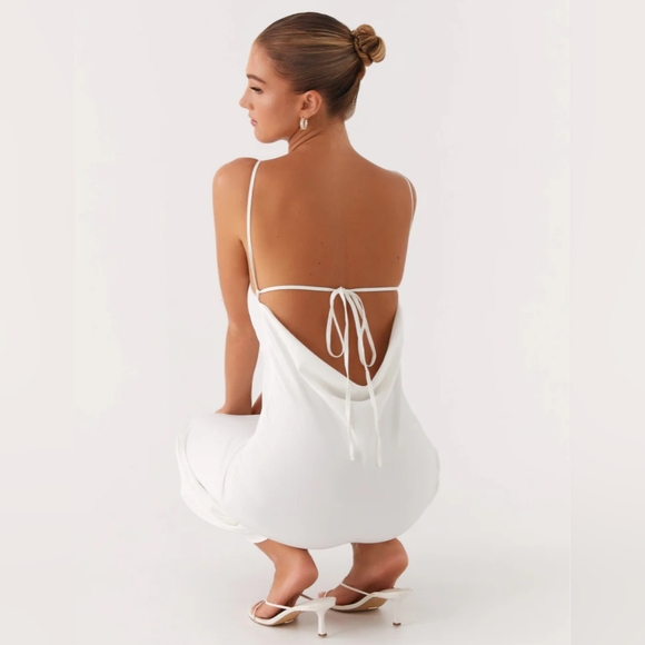 Peppermayo Exclusive Bentley Midi Dress White‎ Size 2 In White New With Tags - Picture 6 of 11